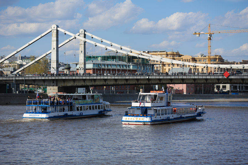 高尔基文化公园紧邻莫斯科河，图为莫斯科河及对岸的风景