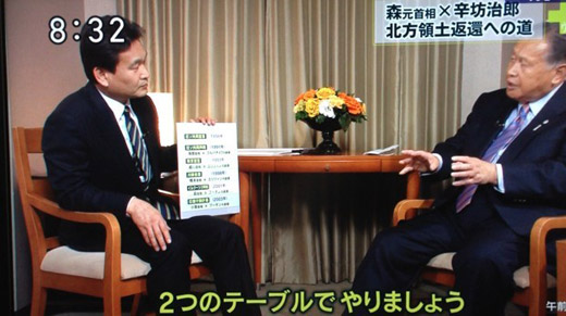 日本前首相森喜朗5月4日接受电视台采访。（网页截图）