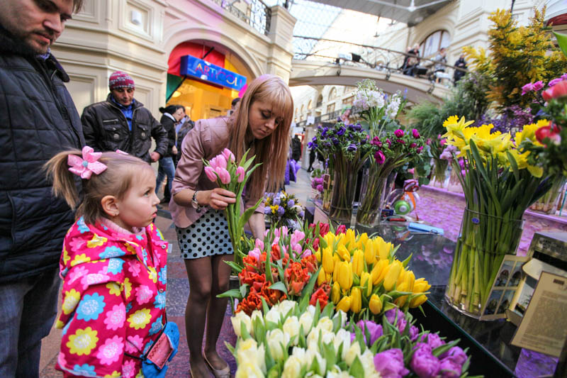 在俄罗斯鲜花总是那么受欢迎